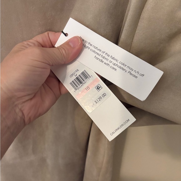 NWT Calvin Klein Women's Dress in Cream Suede-Like Feel - Picture 4 of 5